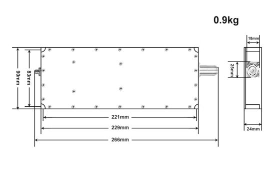 Long N Type Connector 100W PA1200-1500MHz Rf Power Amplifier Bidirectional For Anti Drone Module