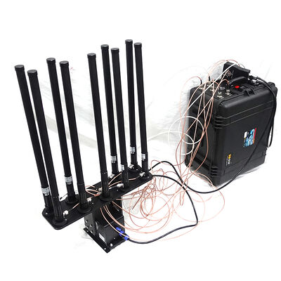 Outdoors 24 Hour 7 Day Aluminum Alloy Fixed Drone Signal Jammer With Cool Fan