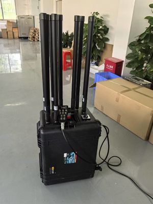 1km چند باند خودرو تلفن همراه بمب هواپیما بدون سرنشین VHF UHF GPS کنترل از راه دور جمر 20-6000MHz حفاظت VIP